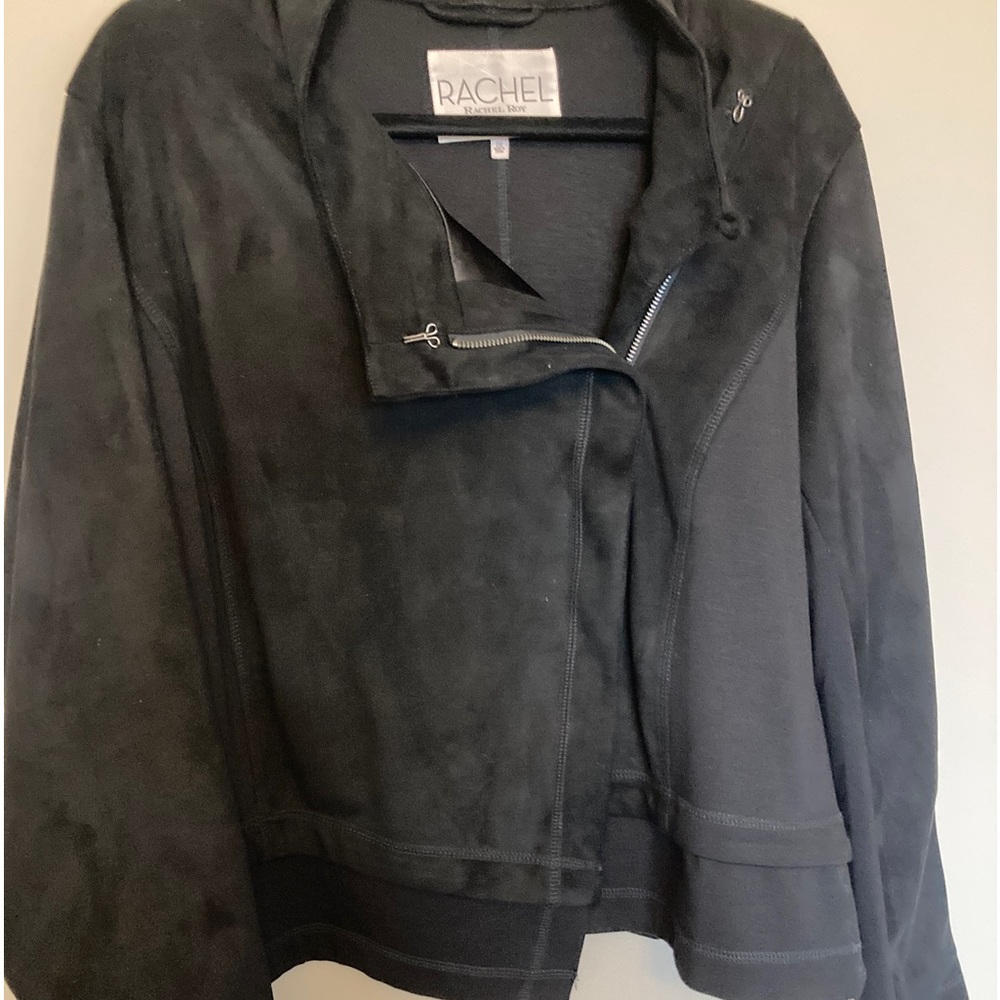 Rachel Roy 2X faux suede moto jacket